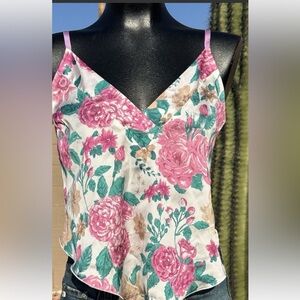 Free people nwot cami pink floral size large